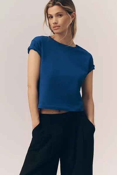 Agolde Adine Crop Tee In Blue