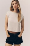 Agolde Adine Crop Tee In Neutral