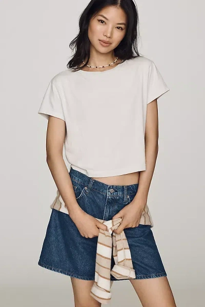 Agolde Adine Crop Tee In White