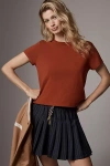 Agolde Adine Crop Tee In Red