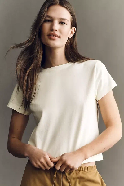 Agolde Adine Cotton Shrunken Tee In Yellow