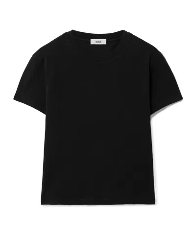 Agolde Adine Cropped Organic Cotton-jersey T-shirt In Black