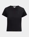 Agolde Adine Cropped Short Sleeve Tee In Black