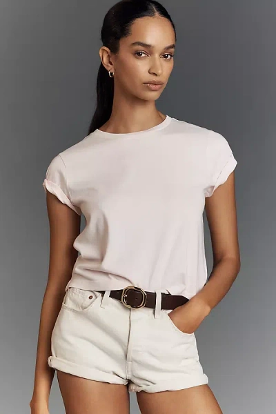 Agolde Adine Cropped Tee In Pink