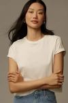 Agolde White Adine Shrunken T-shirt