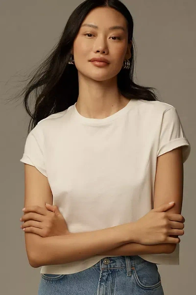 Agolde White Adine Shrunken T-shirt