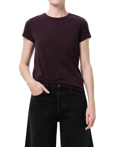 Agolde Adine Long Line Tee In Burgundy