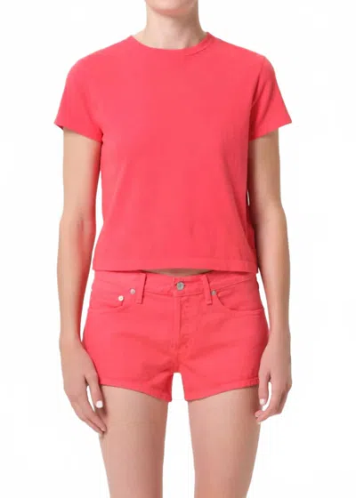 Agolde Adine Shruken Tee In Carnival In Red