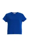 Agolde Adine Shrunken Cotton T-shirt In Blue