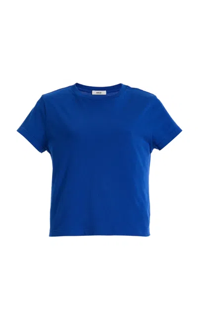 Agolde Adine Shrunken Cotton T-shirt In Blue