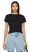 Agolde Adine Cotton Shrunken Tee In 黑色