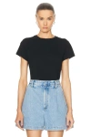 Agolde Adine Cotton Shrunken Tee In Black