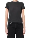 Agolde Adine Shrunken Tee In Charcoal Heather