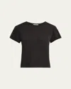 Agolde Adine Shrunken Tee In Charcoal Heather