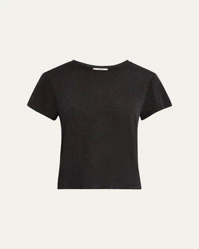 Agolde Adine Shrunken Tee In Charcoal Heather