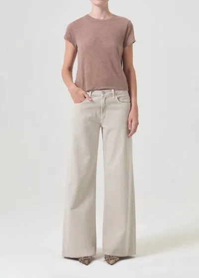 Agolde Adine Shrunken Tee In Chai Heather In Multi