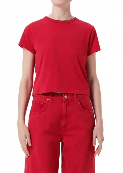 Agolde Adine Shrunken Tee In Red