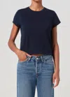 Agolde Adine Shrunken Tee In Storm In Blue