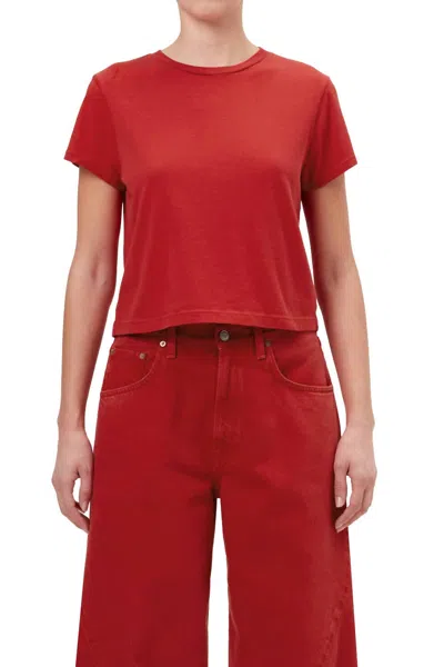 Agolde Adine Shrunken Tee In Tomato In Red