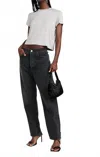 Agolde Organic Cotton Adine Shrunken T-shirt In Gray