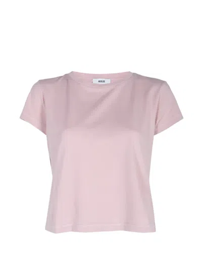 Agolde Adine Shrunken T-shirt In Pink