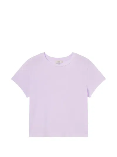 Agolde Organic Cotton Adine Shrunken T-shirt In Purple