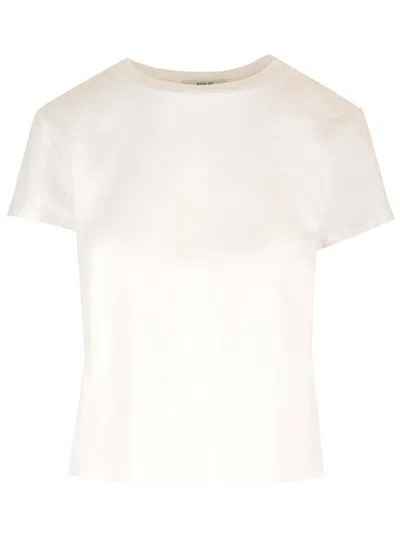 Agolde Adine Shrunken-fit Tee In White