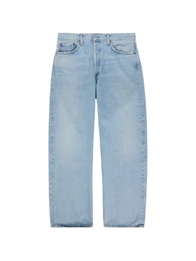 Agolde Afton Faded-effect Straight-leg Jeans In Blue