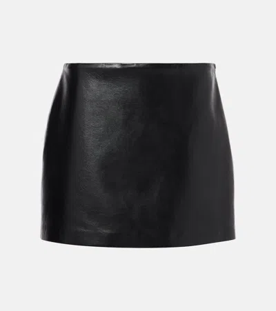 AGOLDE AGDA LEATHER-TRIMMED MINISKIRT