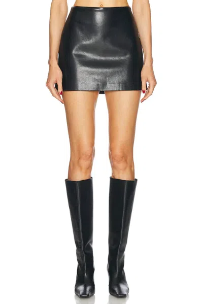 Agolde Agda Mini Leather Skirt In Detox