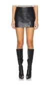 Agolde Agda Recycled Leather Mini Skirt In Black