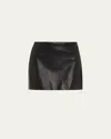 Agolde Agda Recycled Leather Mini Skirt In Detox