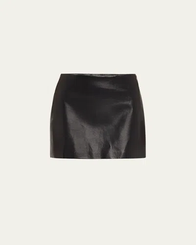 Agolde Agda Recycled Leather Mini Skirt In Detox