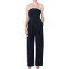 Agolde Agyness Strapless Wide Leg Denim Jumpsuit
