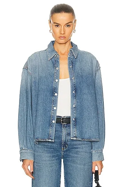 Agolde Aiden High Low Shirt In Shout
