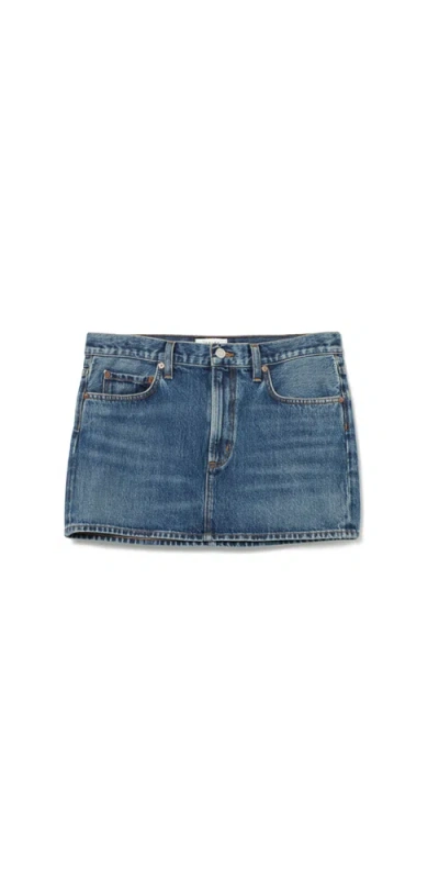 Agolde Alek Denim Mini Dwell In Blue