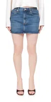 Agolde Alek Denim Mini Skirt In Dwell In Blue