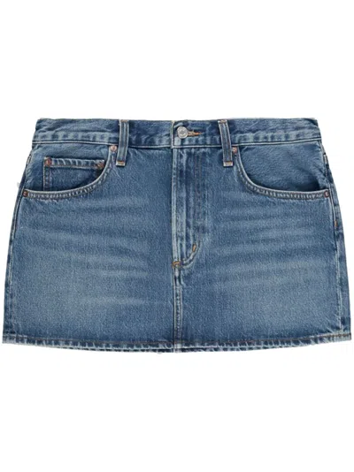 Agolde Alek Mini Skirt In Blue