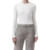 Agolde Maya Scoop Neck Rib Long-sleeve Tee Oatmeal In Powder