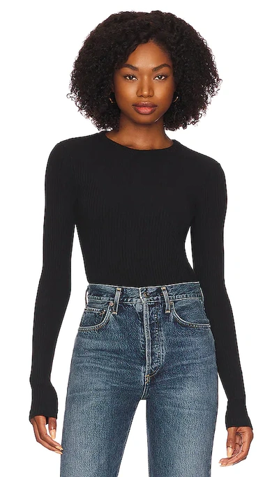 Agolde Alma Shrunken Crew Neck Tee In Black