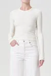 Agolde Alma Shrunken Long Sleeve Rib Top
