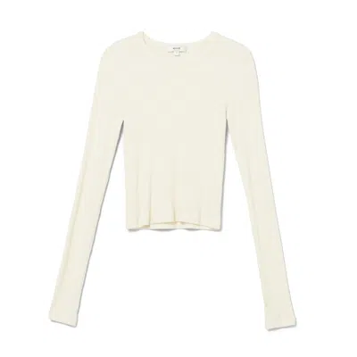 Agolde Alma Shrunken Crewneck In Oat Milk