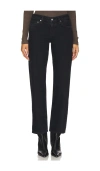 Agolde Mid-rise Tapered-leg Slim Jeans In Black