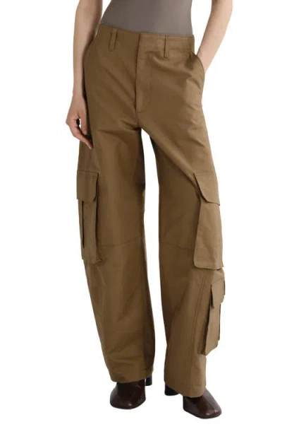 Agolde Ambika Utility Wide Leg Sateen Pants In Toffee Md Caramel Brown