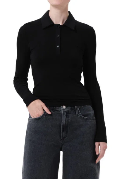AGOLDE AGOLDE AMOS LONG SLEEVE POLO SHIRT