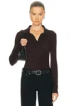 Agolde Amos Stretch-lyocell Polo Shirt In Brown