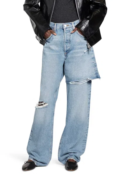 Agolde Amryn Mid-rise Straight Leg Jeans In Black