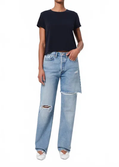 Agolde Amryn Straight Leg Jeans In Release In Black