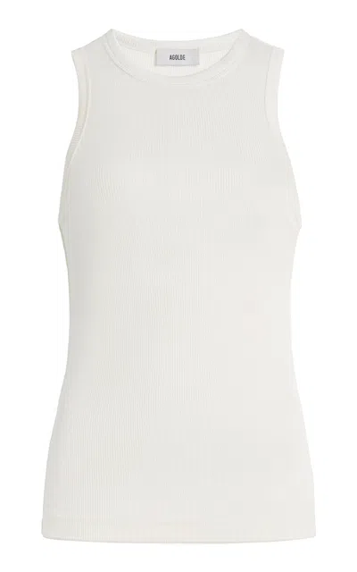 Agolde Andre Knit Tank Top In White