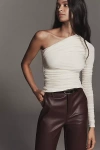 Agolde Annette One-shoulder Ruched Top In White